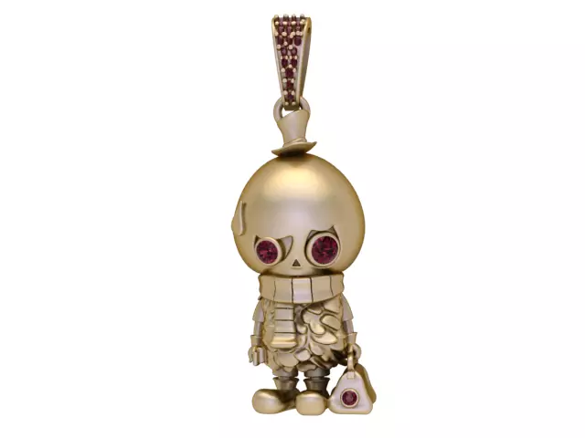 Golden Little Guardian Pendant Cute Character Jewelry 3D print model