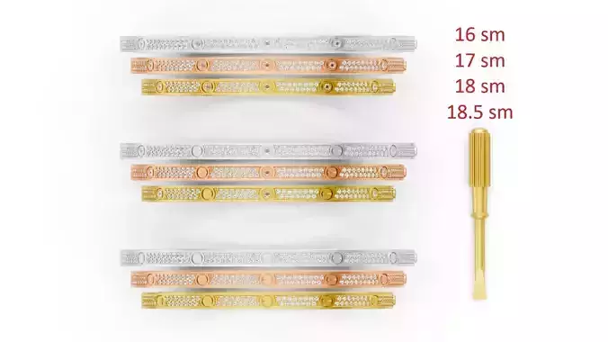 LOVE Bracelet Small Model Paved 3D print model