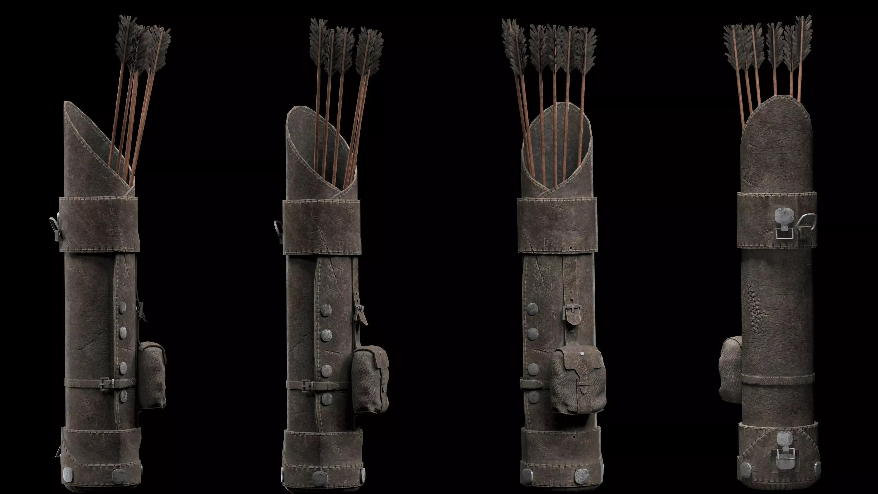 Holster with arrows Low-poly 3D model_0