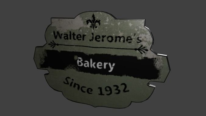 Bakery sign Low-poly 3D model