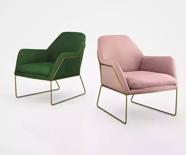 Frame Armchair in Grass Cotton Velvet by Made 3D model