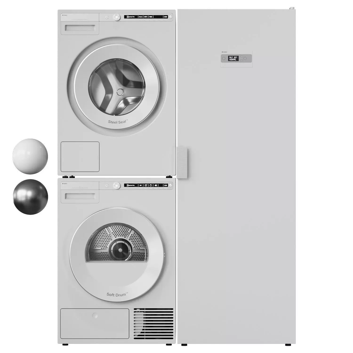 Washing machine tumble dryer and drying cabinet Asko 02 3D model