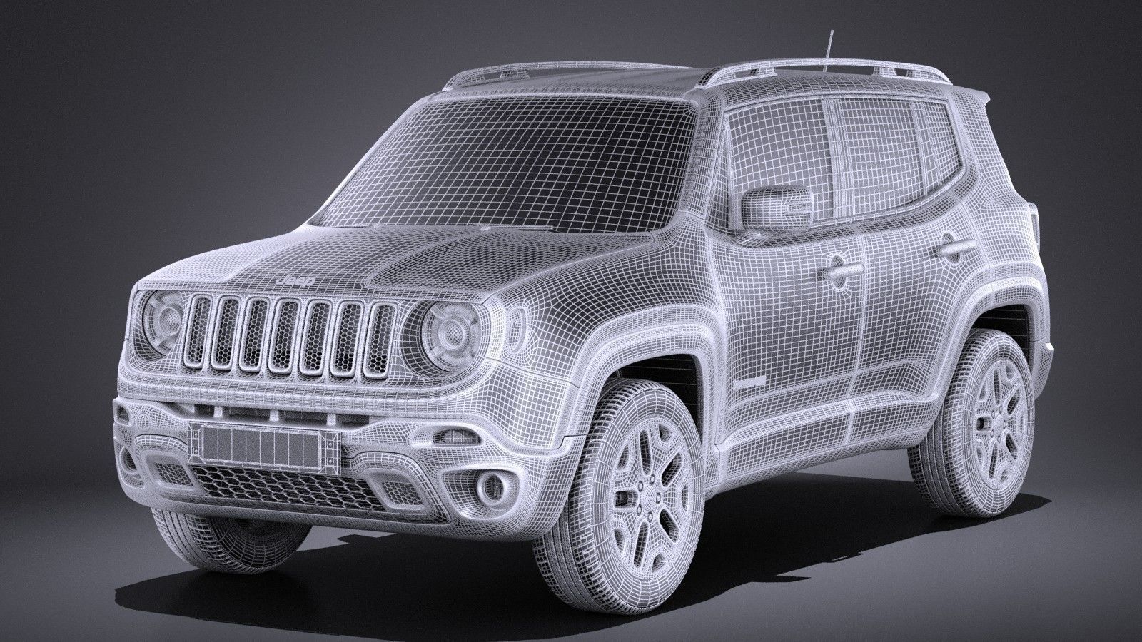 Jeep Renegade 2017 VRAY 3D model_12