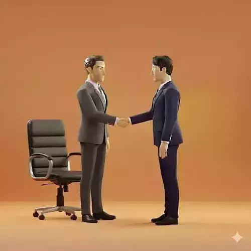 Businessmen Handshake Corporate Work 3D Model