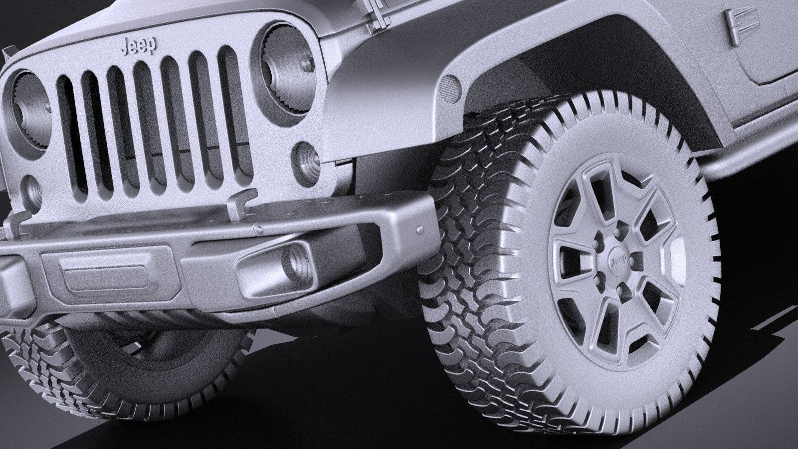 Jeep Wrangler Rubicon 2017 VRAY 3D model_9