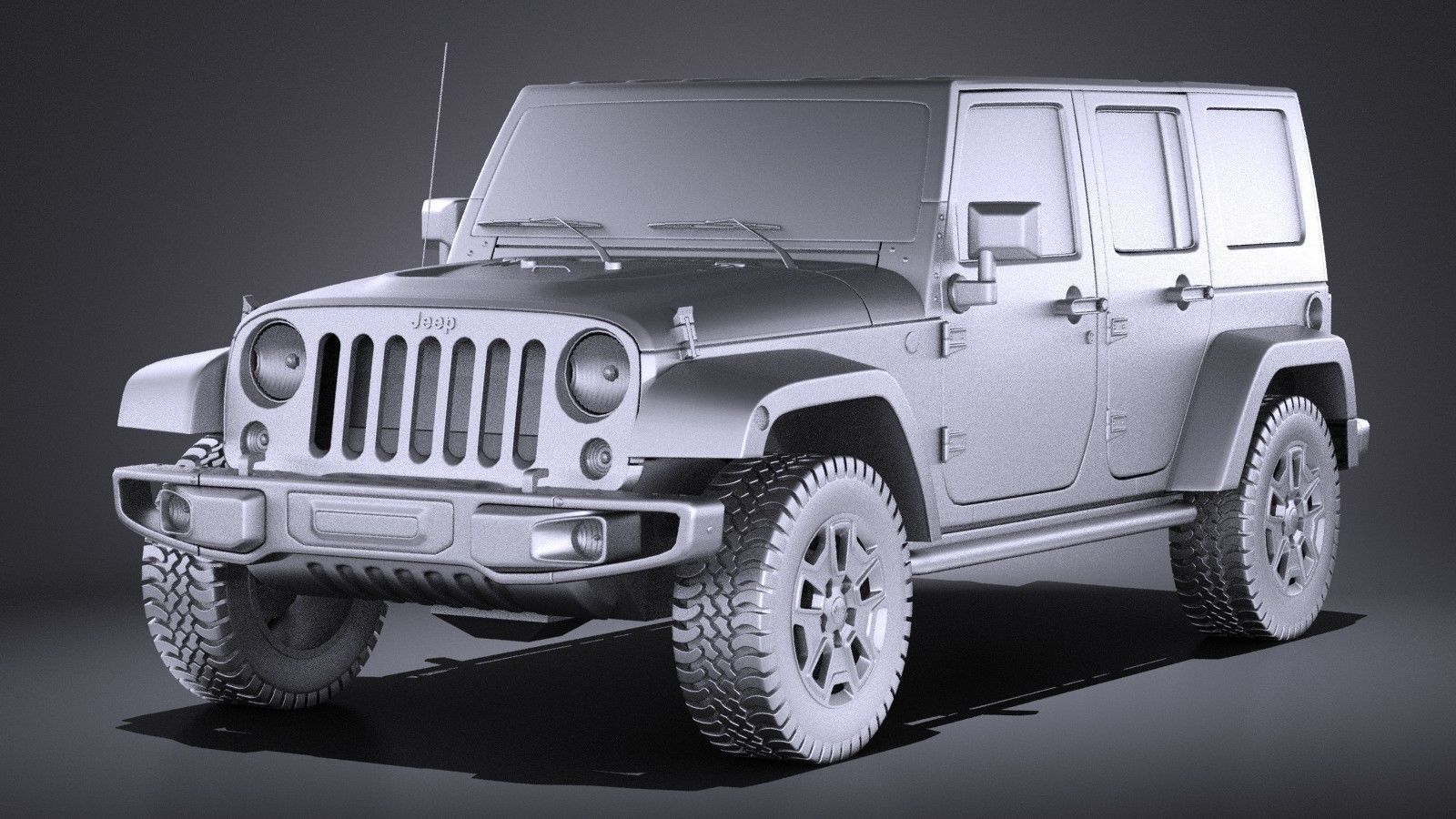 Jeep Wrangler Rubicon 2017 VRAY 3D model_8