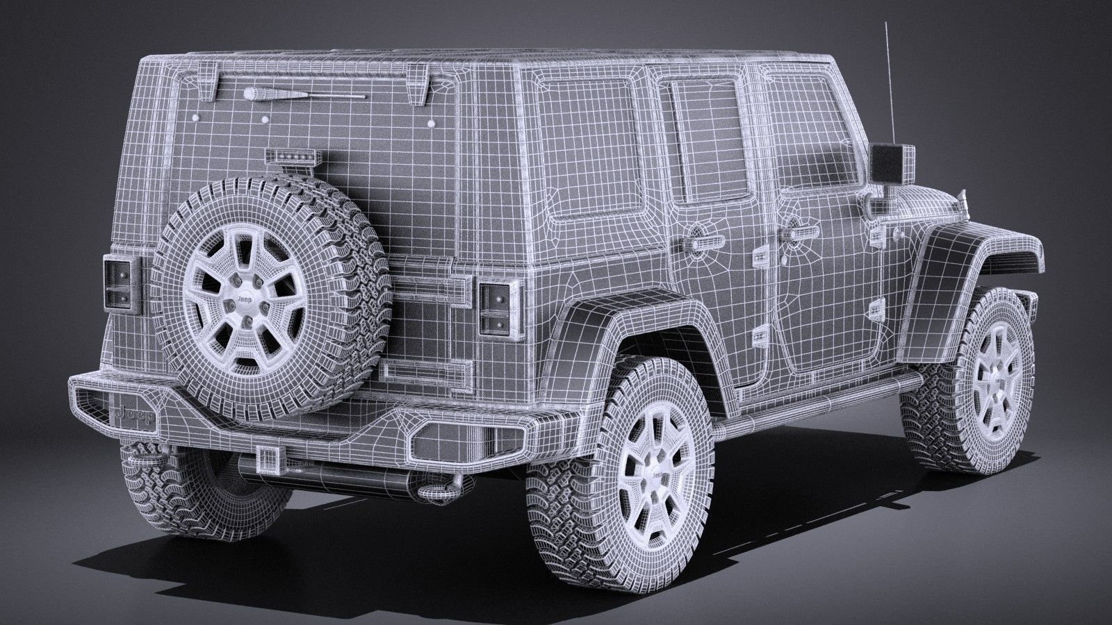Jeep Wrangler Rubicon 2017 VRAY 3D model_13