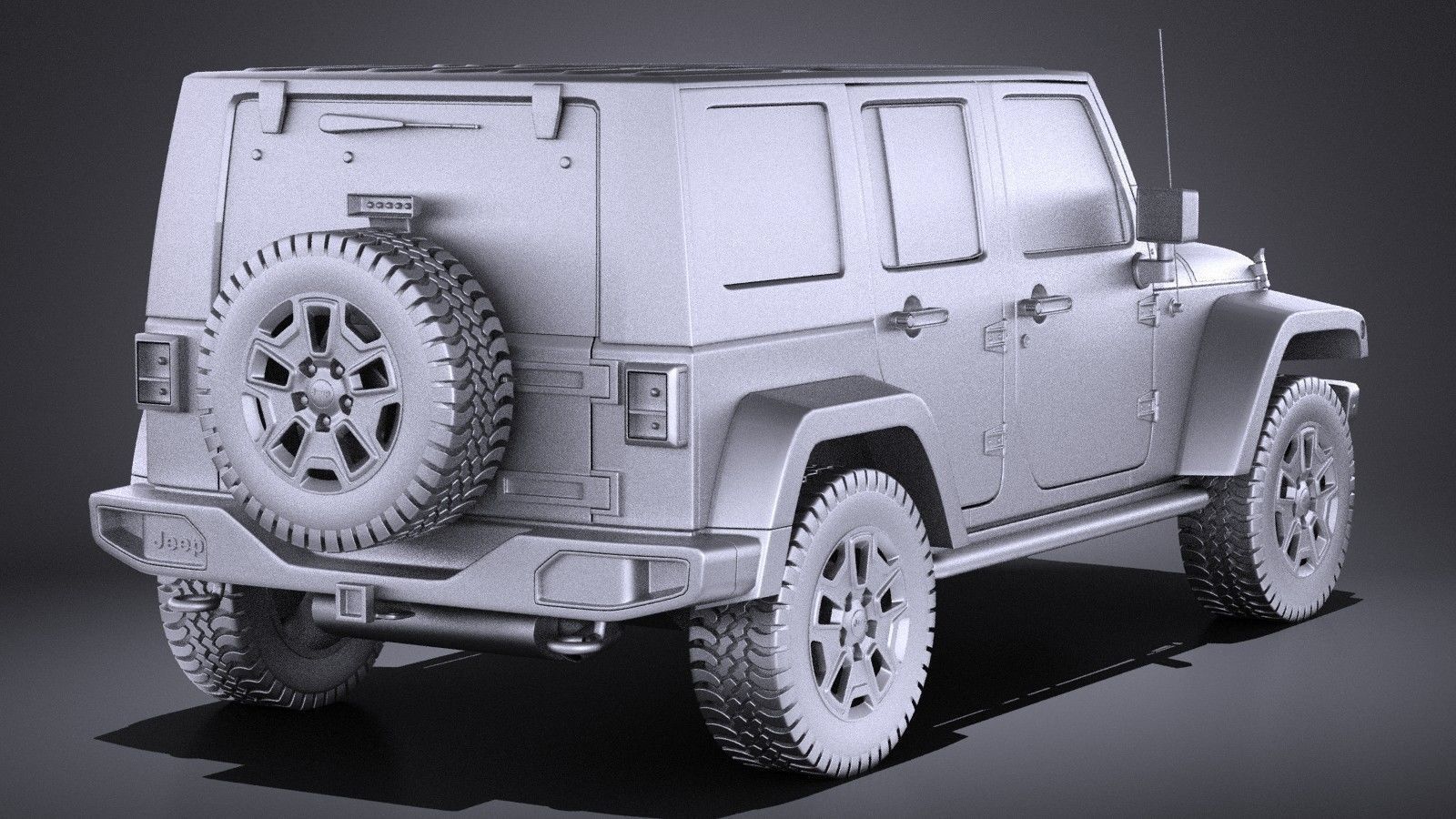 Jeep Wrangler Rubicon 2017 VRAY 3D model_11