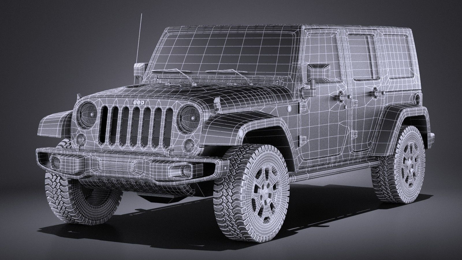 Jeep Wrangler Rubicon 2017 VRAY 3D model_14