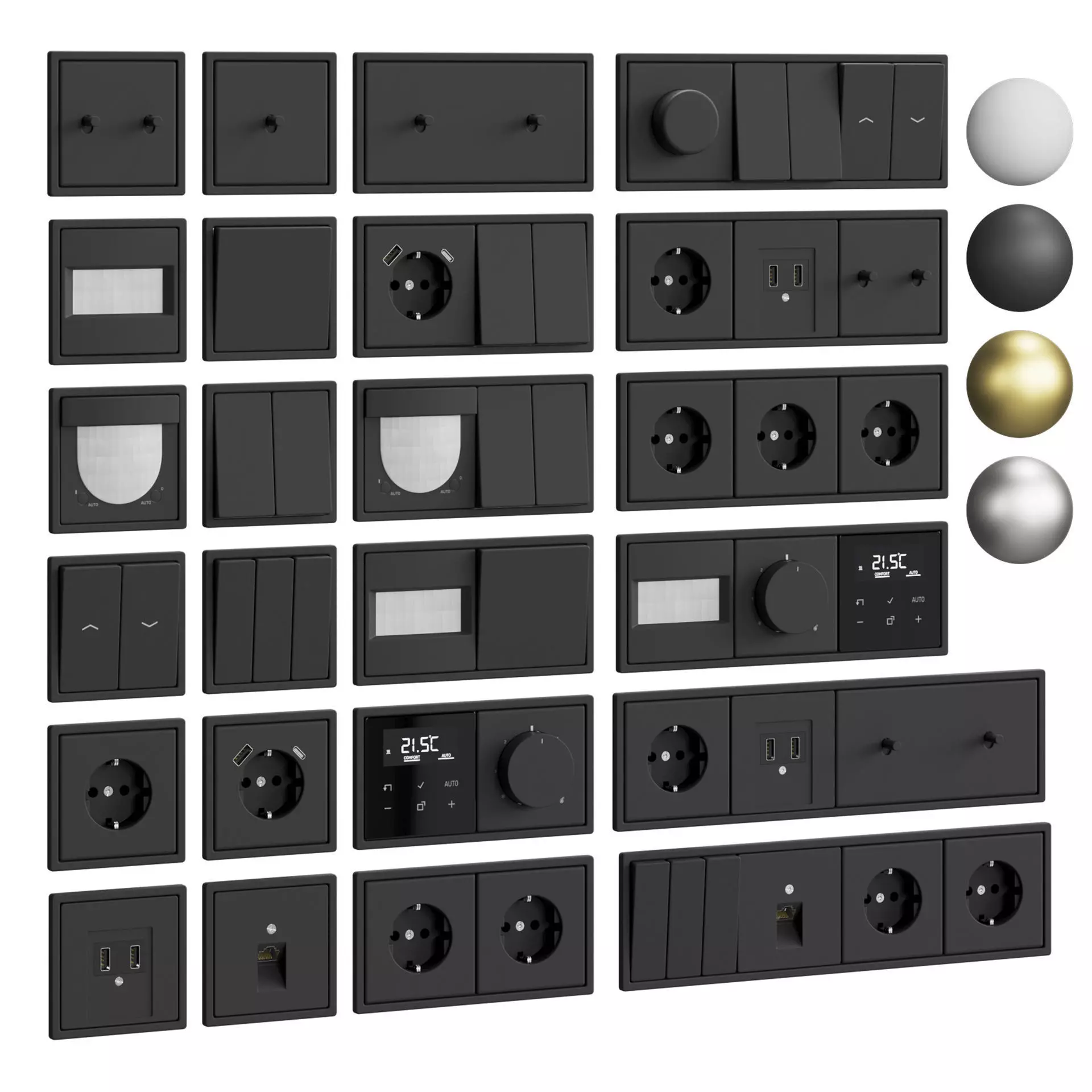 Sockets and switches Jung 01 3D model