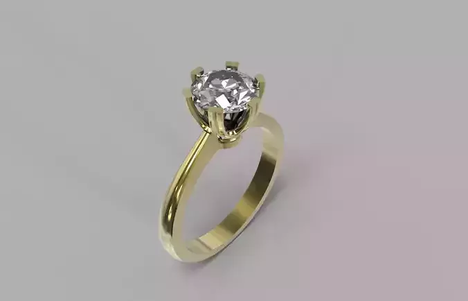 Married Ring with diamond 3D print model