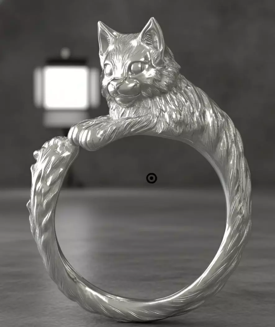 Cat 3d model ring 3D print model