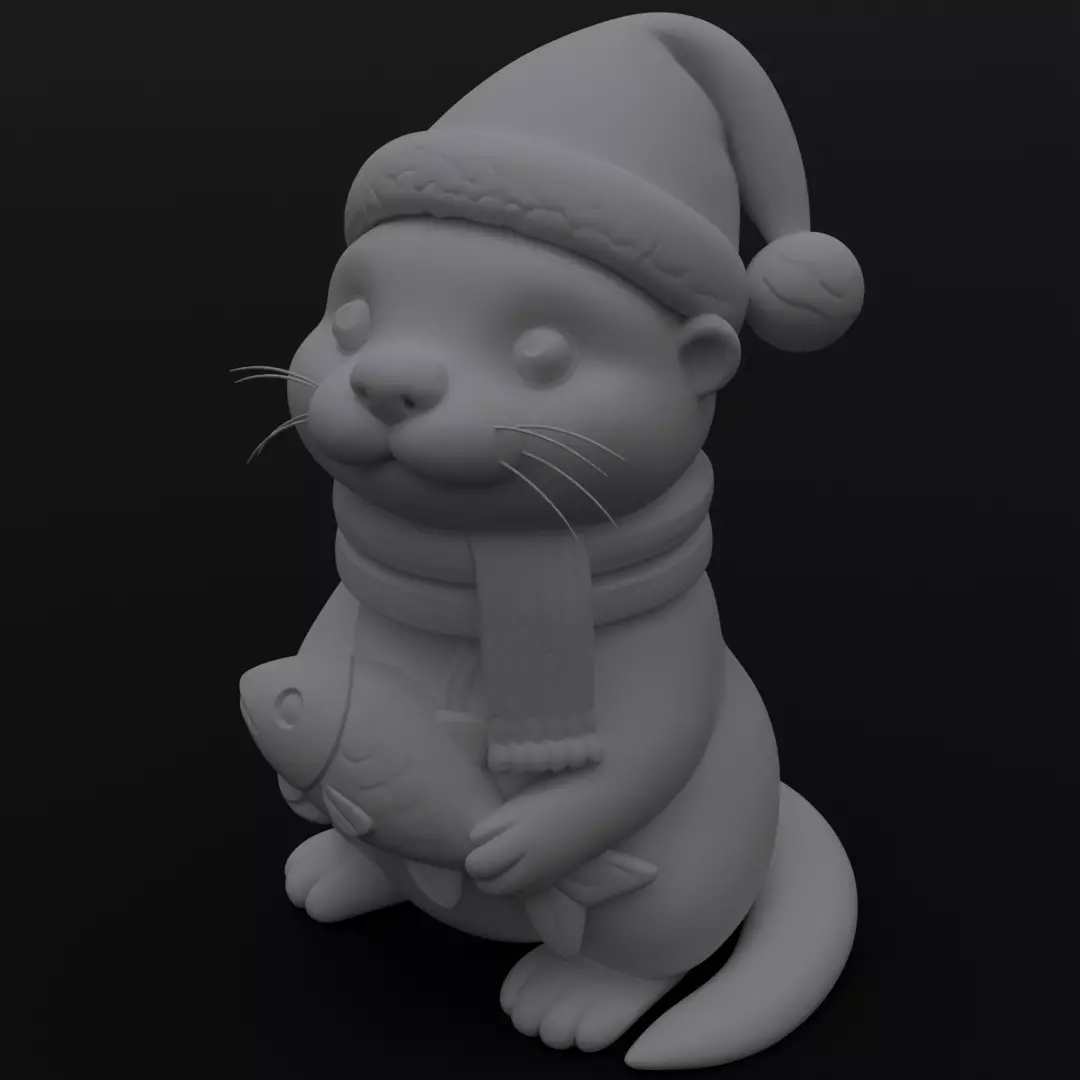 Christmas Otter Cute Christmas 3D print model