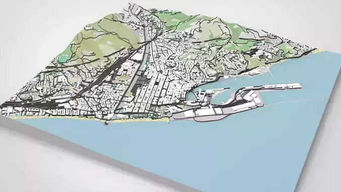 Cityscape Savona Italy 3D model 4