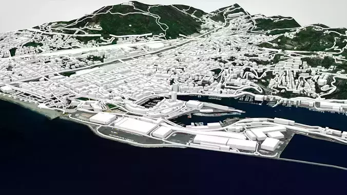 Cityscape Savona Italy 3D model 2
