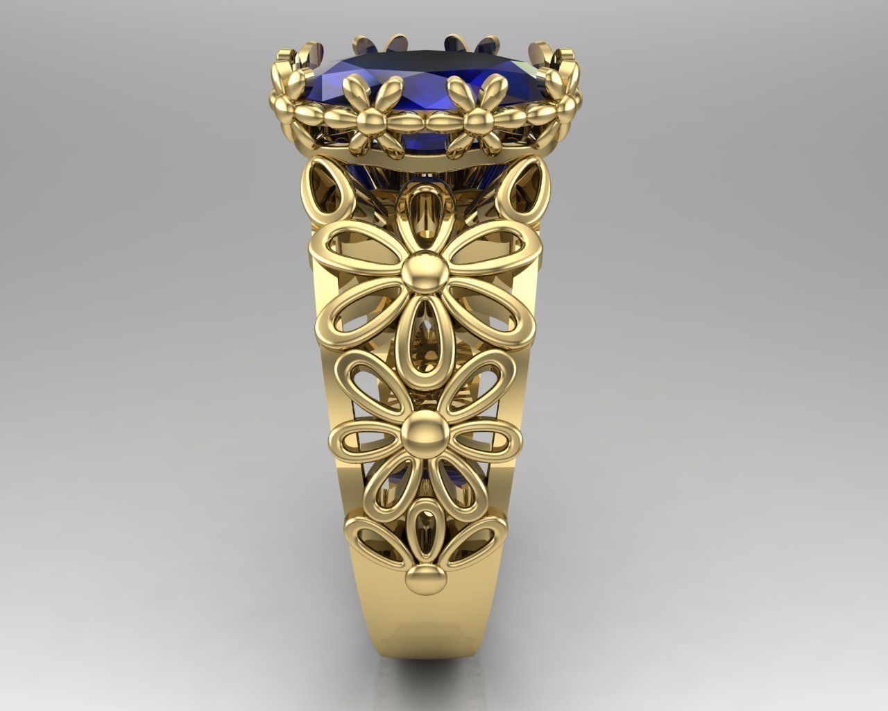 Ring flowers 3D print model_1