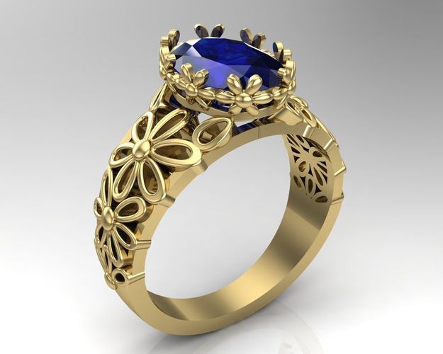 Ring flowers 3D print model