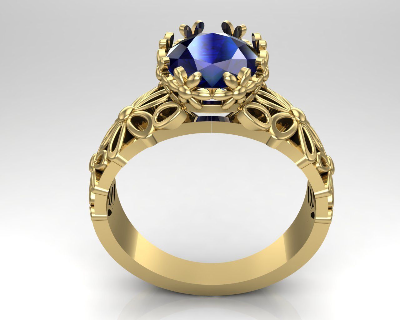 Ring flowers 3D print model_3