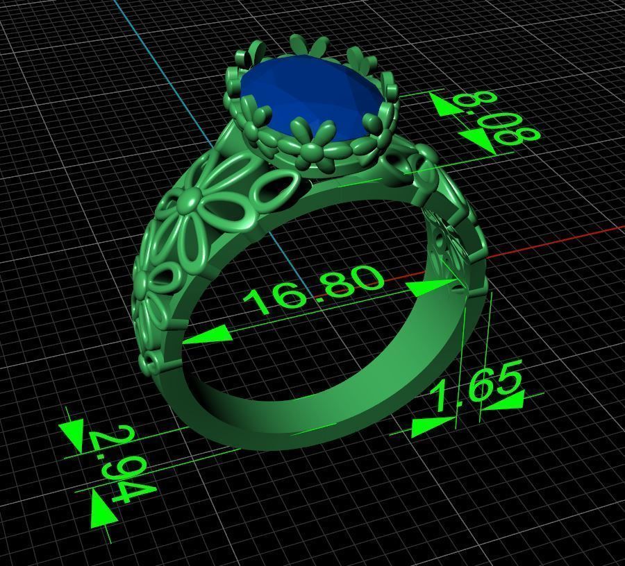 Ring flowers 3D print model_4