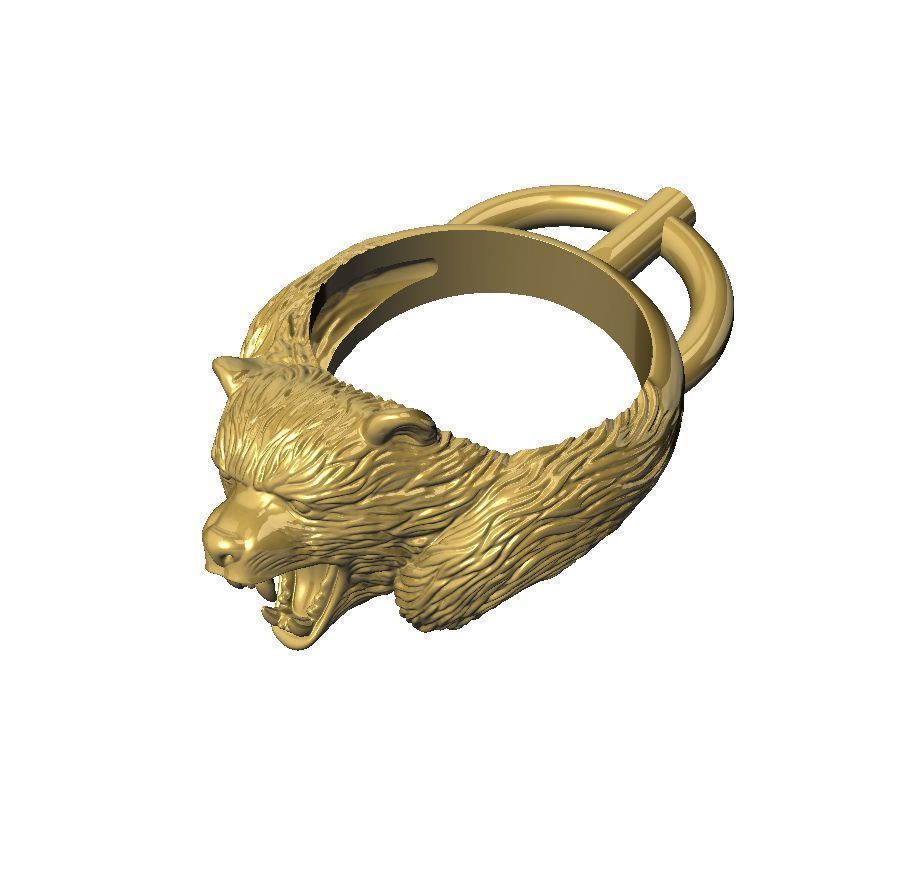 Mens bear ring 015 3D print model_10