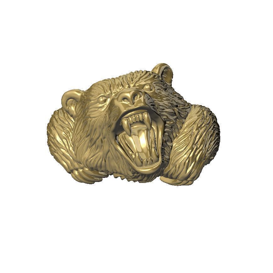 Mens bear ring 015 3D print model_5