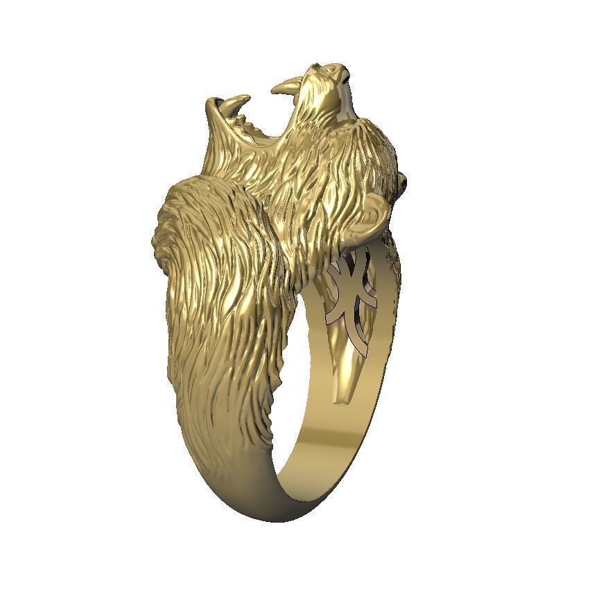 Mens bear ring 015 3D print model_8