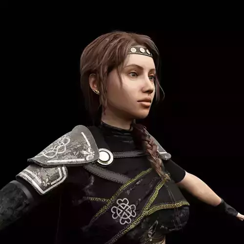 Hot Female Character Base Mesh Fantasy Warrior Outfit 3D model animated ...