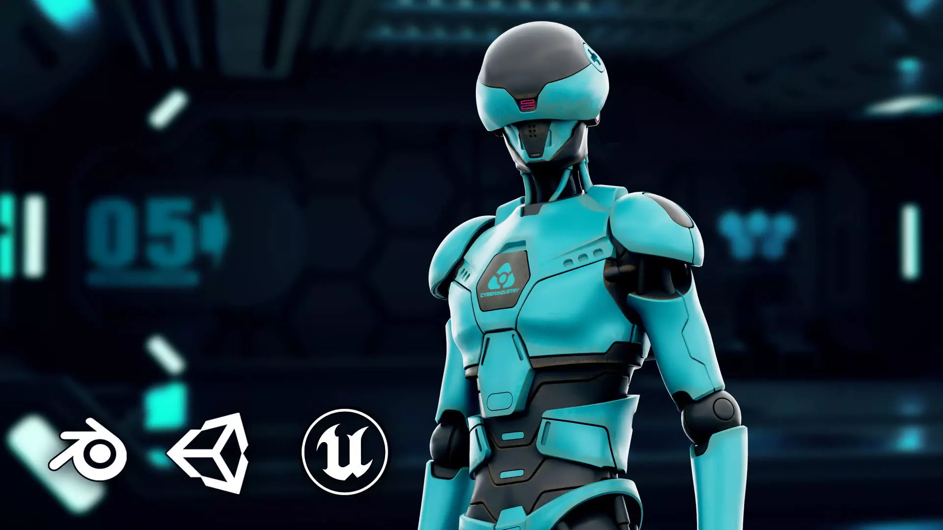 CYBORGTOPIA B-24 Rigged for Unreal Engine - Unity - MIXAMO 3D model