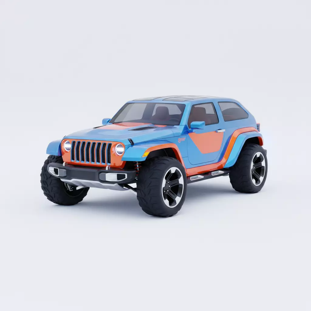 Futuristic Concept Off-Road 4x4 SUV Low-poly 3D model