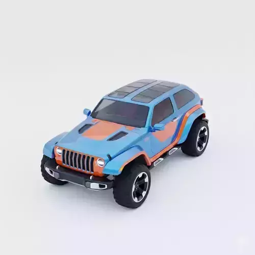 Futuristic Concept Off-Road 4x4 SUV Low-poly 3D model 6