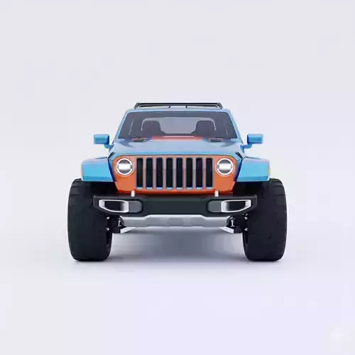 Futuristic Concept Off-Road 4x4 SUV Low-poly 3D model 2