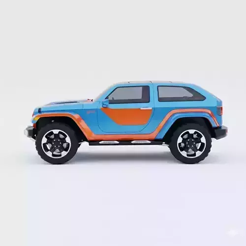 Futuristic Concept Off-Road 4x4 SUV Low-poly 3D model 4
