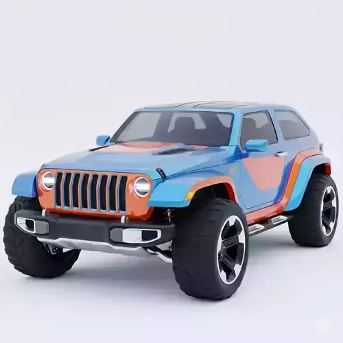 Futuristic Concept Off-Road 4x4 SUV Low-poly 3D model 3