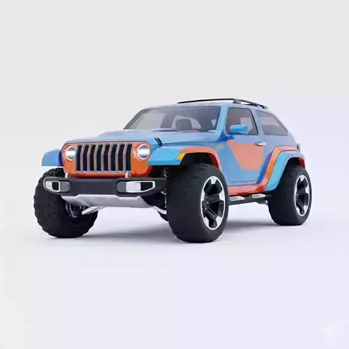 Futuristic Concept Off-Road 4x4 SUV Low-poly 3D model 5