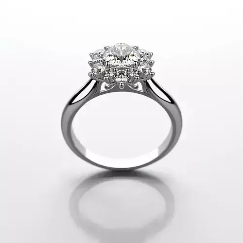 Engagement ring with round gemstone 013