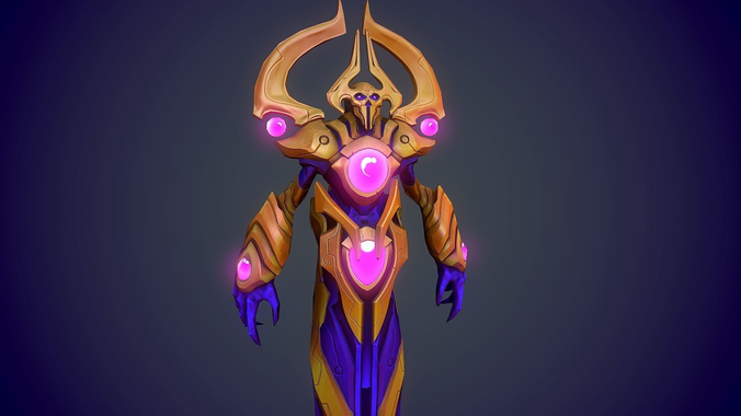 Stylized hero handpainted Game res Low-poly 3D model