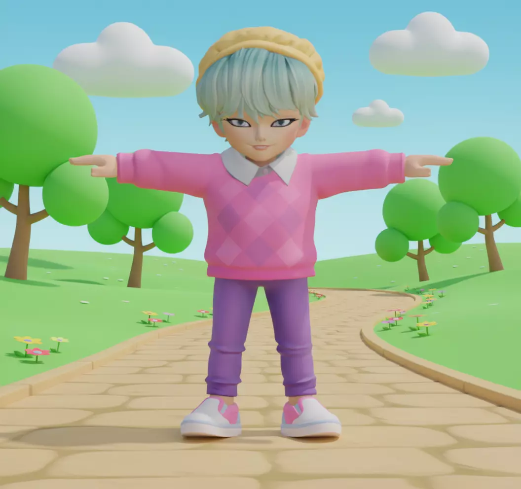 Baby Saja KPop Demon Hunter Collectible Character T-pose Low-poly 3D model