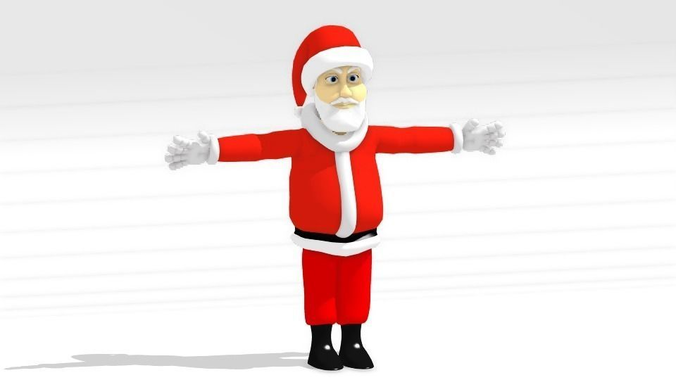 Cartoon Santa Claus Low-poly 3D model