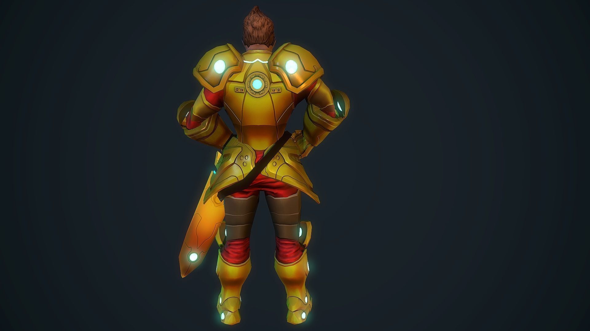Handpainted stylized Hero Low-poly 3D model_4