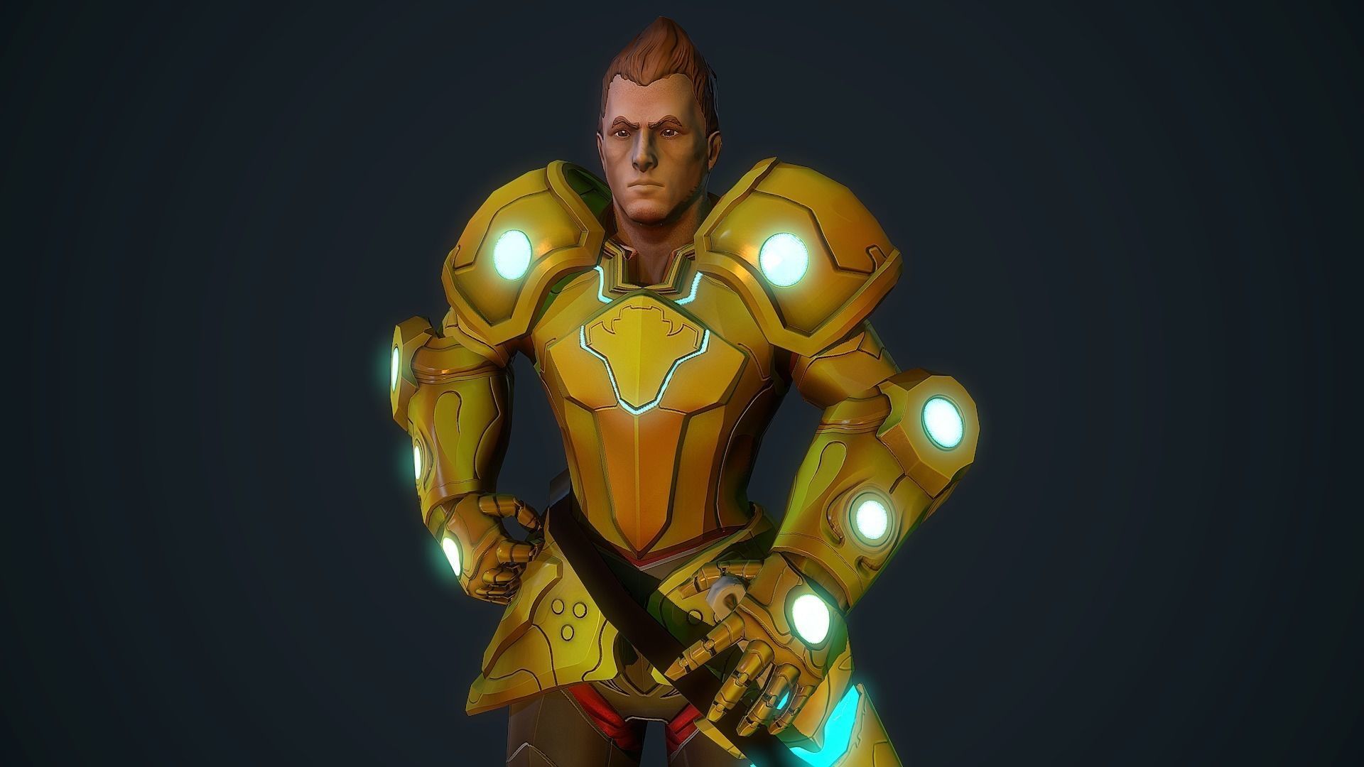 Handpainted stylized Hero Low-poly 3D model_0