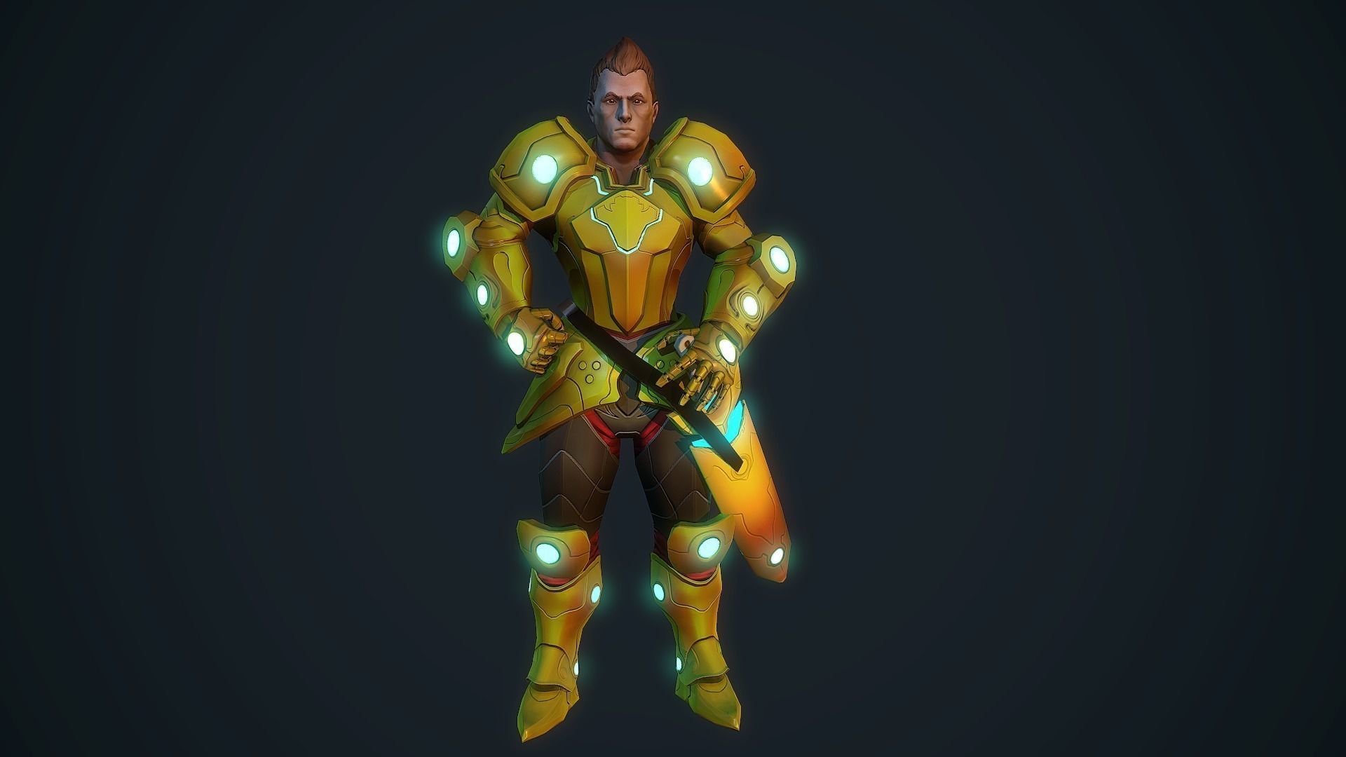 Handpainted stylized Hero Low-poly 3D model_2