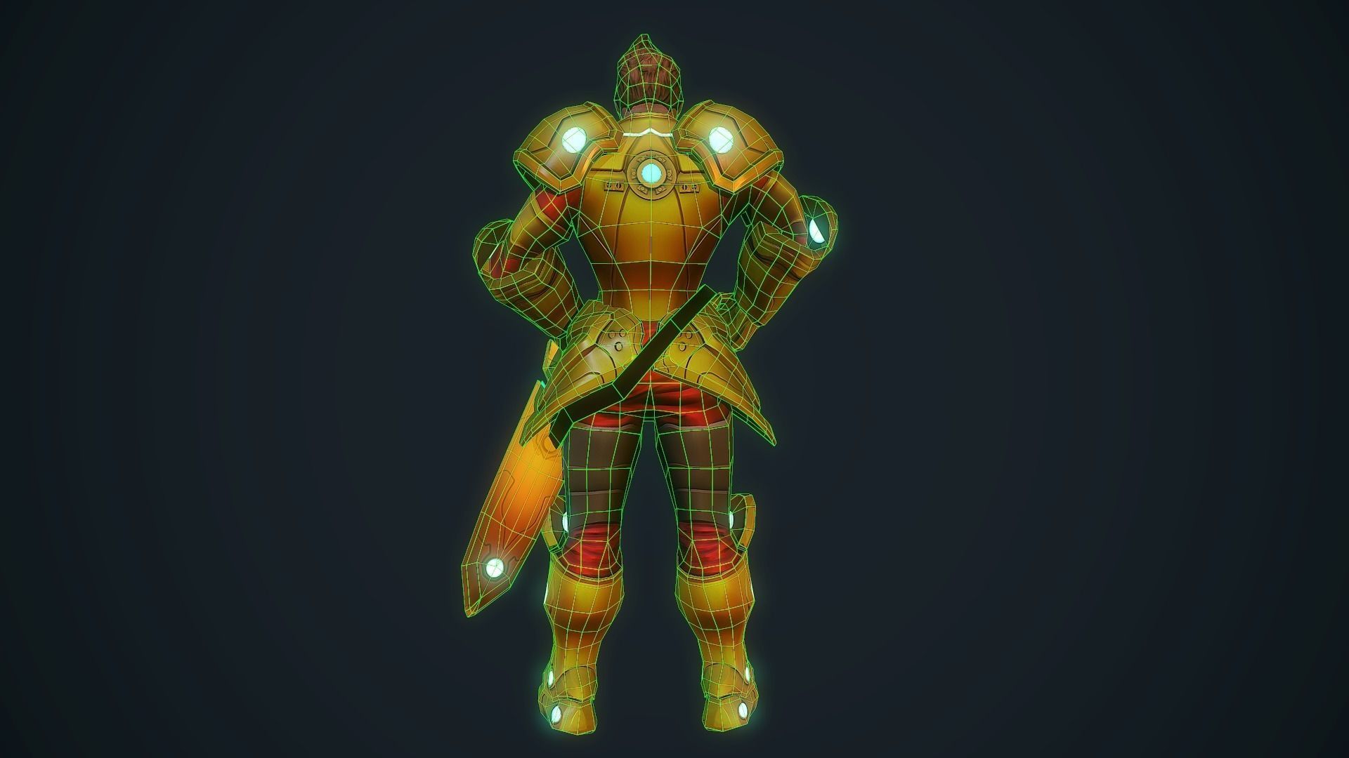 Handpainted stylized Hero Low-poly 3D model_5