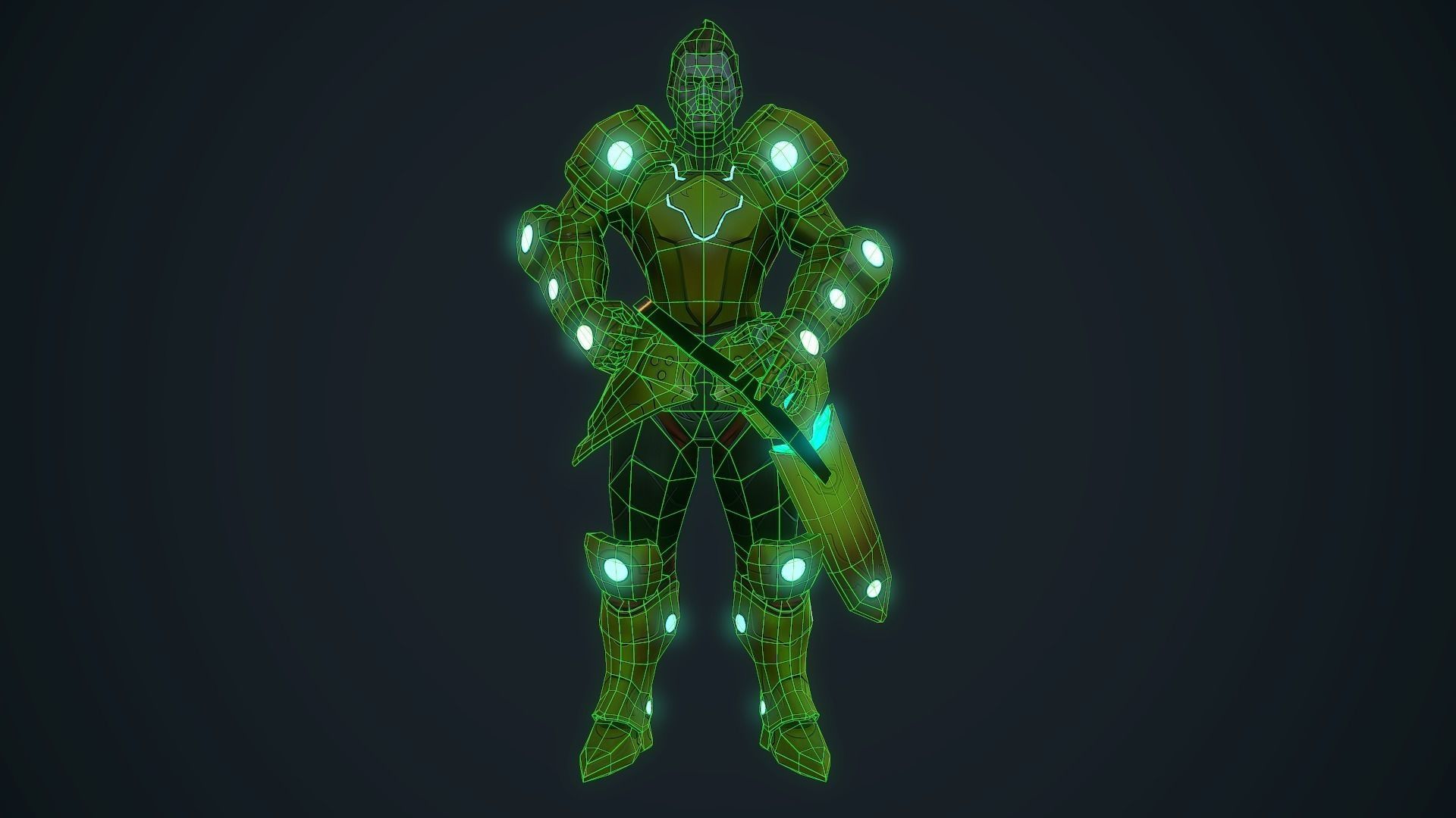 Handpainted stylized Hero Low-poly 3D model_3