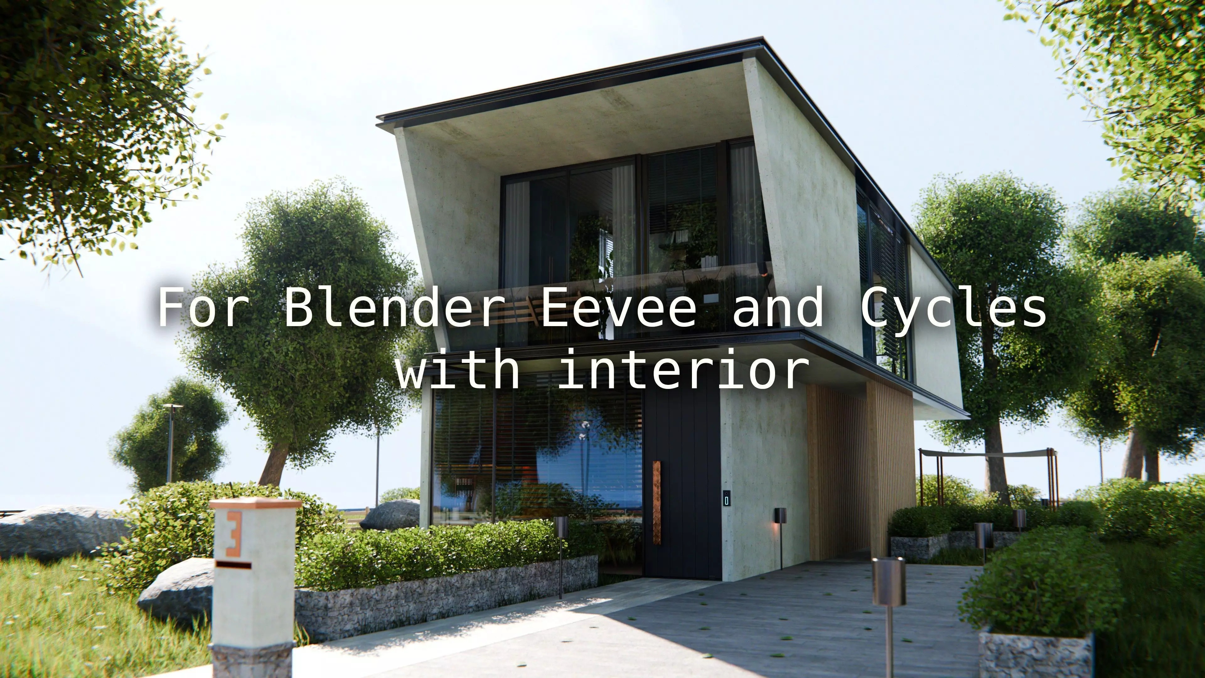 2026 Modern Modular House 3 for Blender Eevee and Cycles 3D model