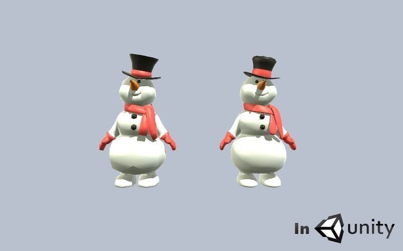 Animated Snowman 3dsmax Low-poly 3D model_7