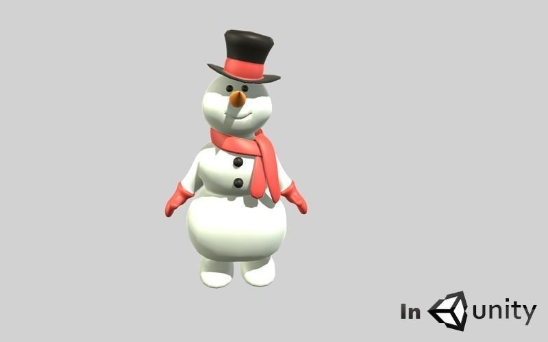 Animated Snowman 3dsmax Low-poly 3D model_6