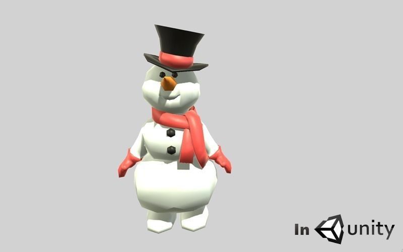 Animated Snowman 3dsmax Low-poly 3D model_4