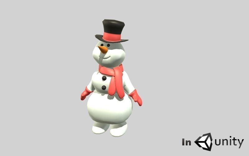 Animated Snowman 3dsmax Low-poly 3D model_5