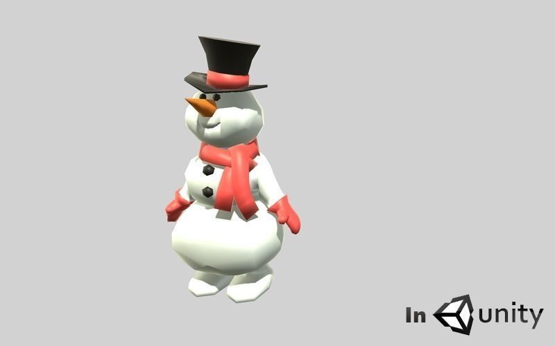 Animated Snowman 3dsmax Low-poly 3D model_2