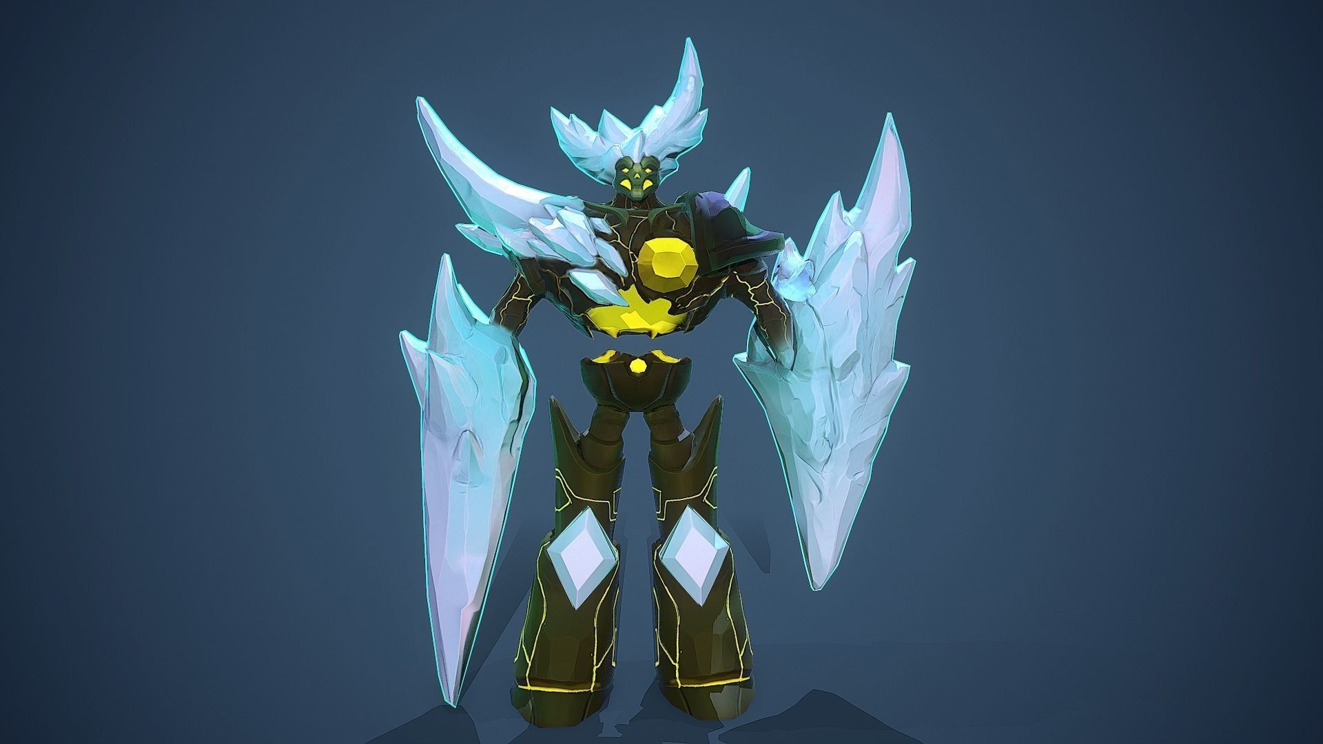 Handpainted stylized ice giant Low-poly 3D model